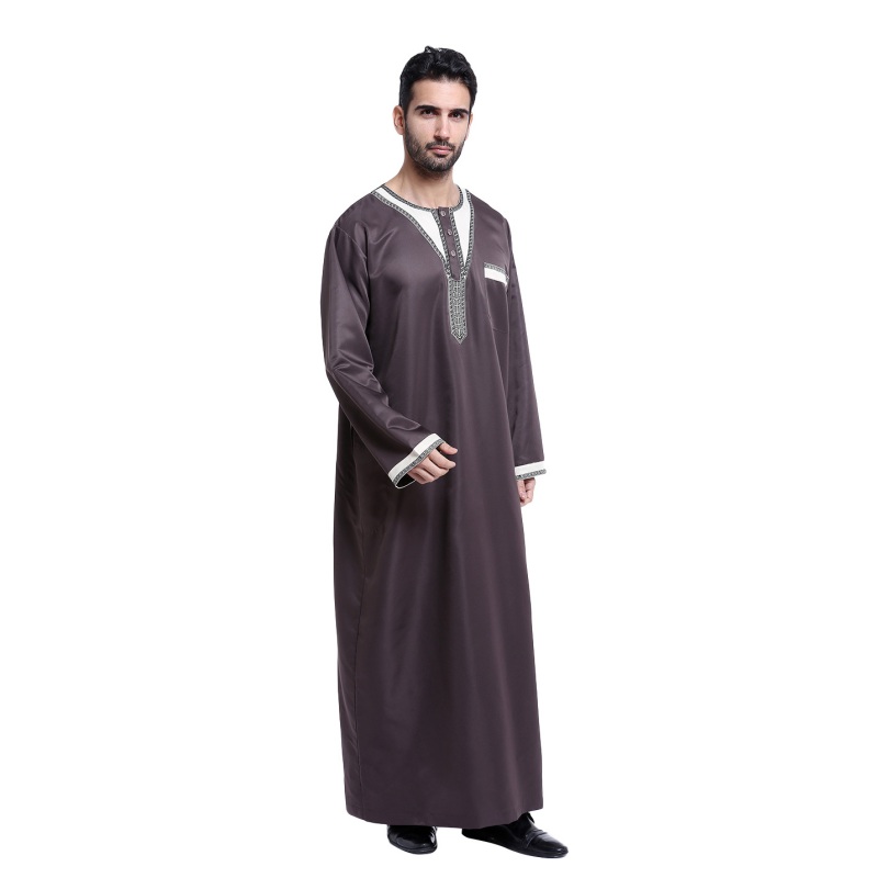 Men Saudi Style Thobe Thoub Abaya Robe Daffah Dishdasha Islamic Arab Kaftan New Ebay